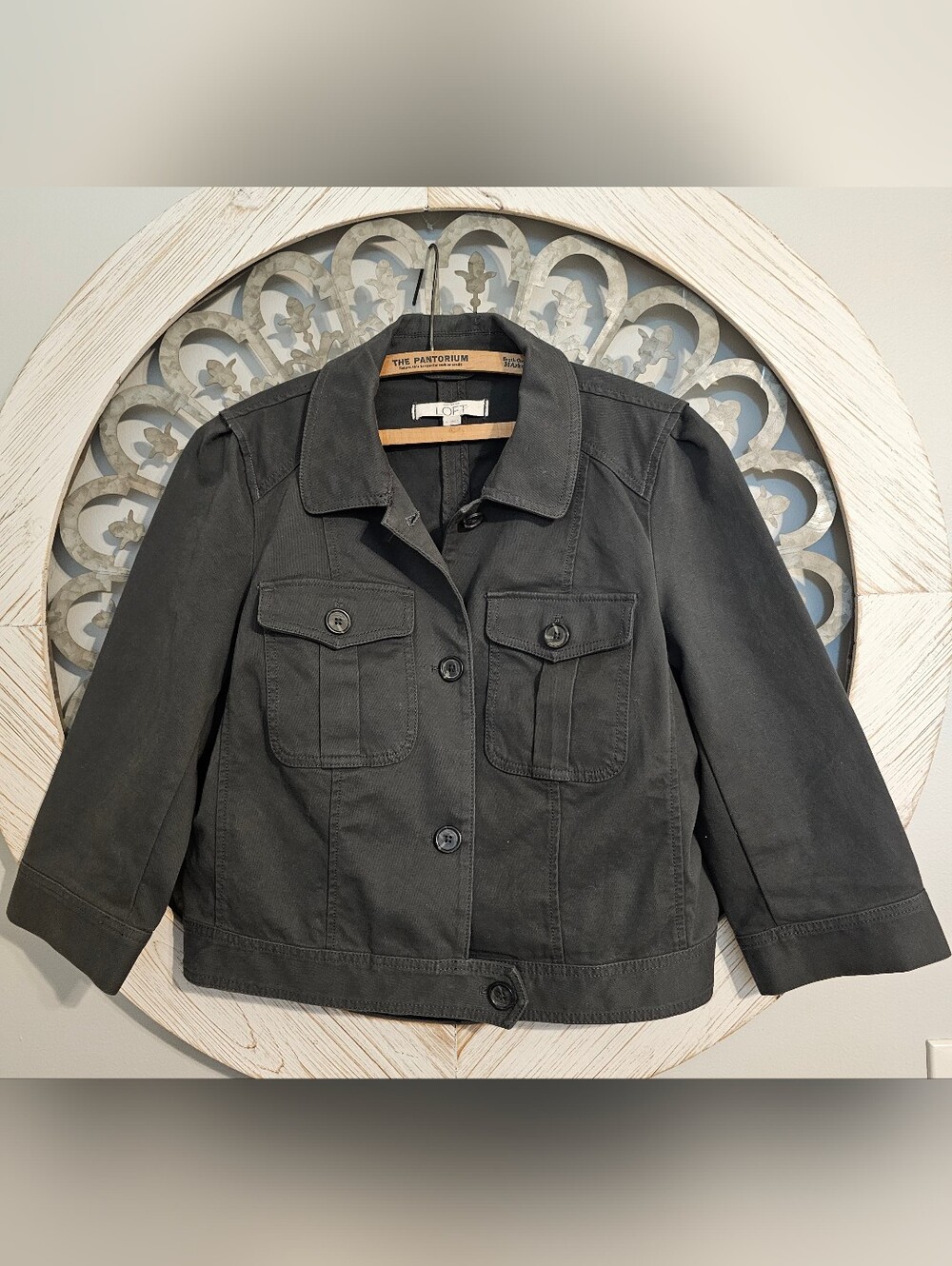 Loft Cropped Dark Gray Jacket
